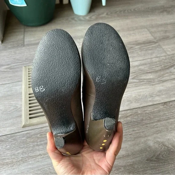 Roberto Vianni Brown Leather Printed Heeled Slouchy Ankle  Boots - Picture 8 of 15